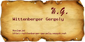 Wittenberger Gergely névjegykártya